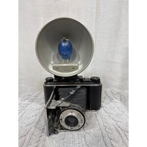 Vintage Pho-Tak Foldex 20 Folding Camera 105mm Octvar Lens with Flash Unit USA